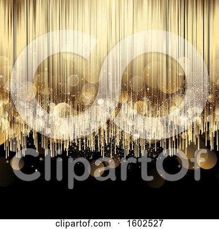 Clipart of a Gold Lines Background with Flares - Royalty Free Vector Illustration by KJ Pargeter