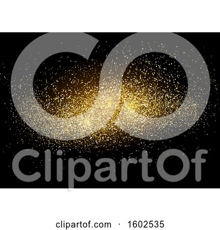 Clipart of a Gold Glitter Background - Royalty Free Vector Illustration by KJ Pargeter