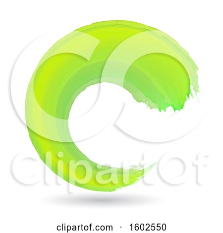Clipart of a Green Watercolour Brush Stroke - Royalty Free Vector Illustration by KJ Pargeter