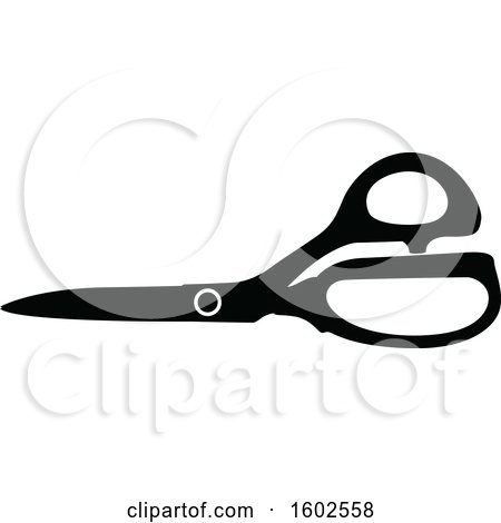 Clipart of a Black and White Pair of Scissors - Royalty Free Vector Illustration by dero