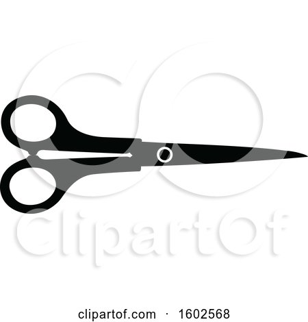 Clipart of a Black and White Pair of Scissors - Royalty Free Vector Illustration by dero