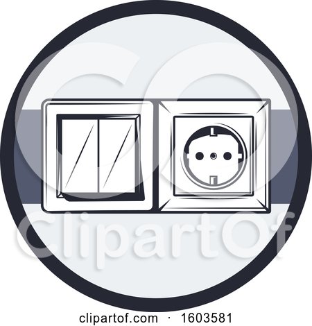 Clipart of a Circle with a Socket - Royalty Free Vector Illustration by Vector Tradition SM