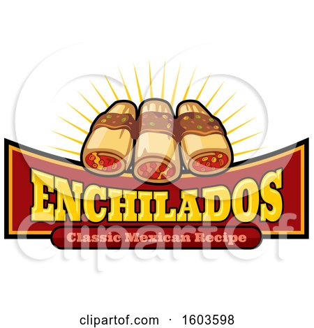 Clipart of a Mexican Cuisine Enchiladas Logo - Royalty Free Vector Illustration by Vector Tradition SM