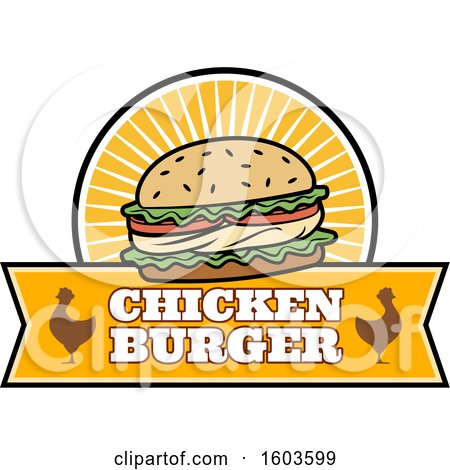 Clipart of a Chicken Burger Logo - Royalty Free Vector Illustration by Vector Tradition SM