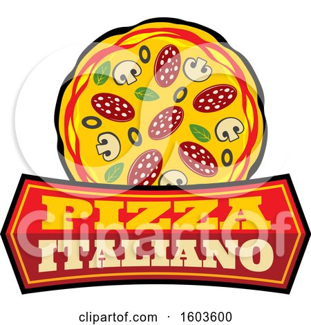 Clipart of a Pizza Logo - Royalty Free Vector Illustration by Vector Tradition SM
