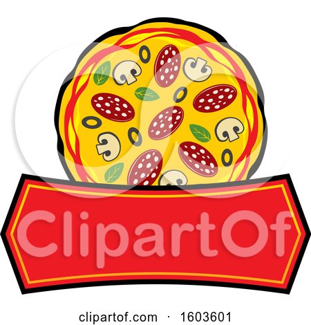 Clipart of a Pizza Logo - Royalty Free Vector Illustration by Vector Tradition SM