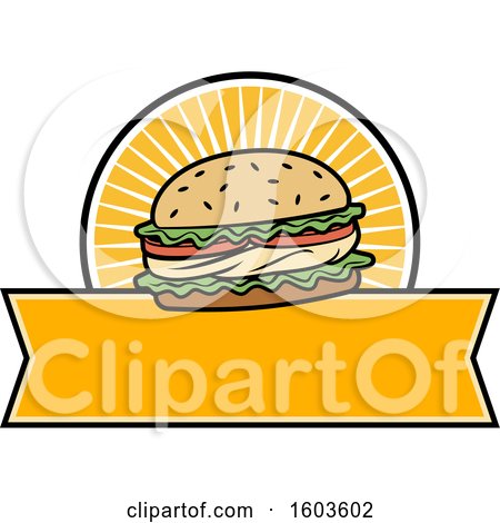 Clipart of a Chicken Burger Logo - Royalty Free Vector Illustration by Vector Tradition SM