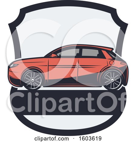Clipart of a Car in a Shield - Royalty Free Vector Illustration by Vector Tradition SM