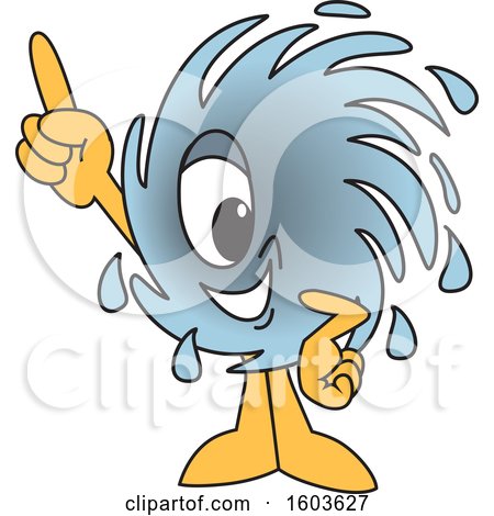 Clipart of a Hurricane School Mascot Character Holding up a Finger - Royalty Free Vector Illustration by Mascot Junction