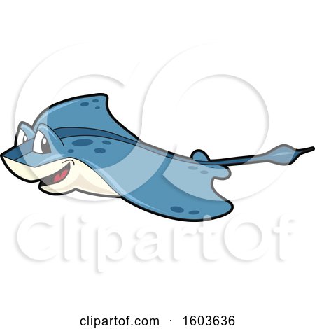 Clipart of a Stingray School Mascot Character - Royalty Free Vector Illustration by Toons4Biz