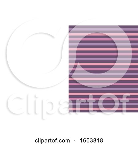 Clipart of a Striped Purple and Pink Business Card or Background Design - Royalty Free Vector Illustration by KJ Pargeter