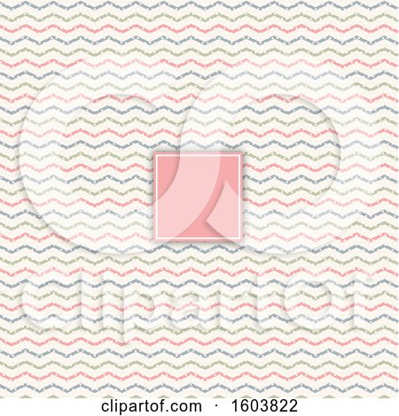 Clipart of a Blank Frame on a Background of Waves - Royalty Free Vector Illustration by KJ Pargeter