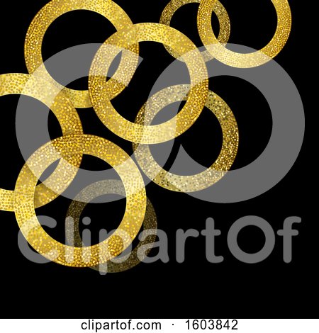 Clipart of a Background of Gold Glittery Rings - Royalty Free Vector Illustration by KJ Pargeter