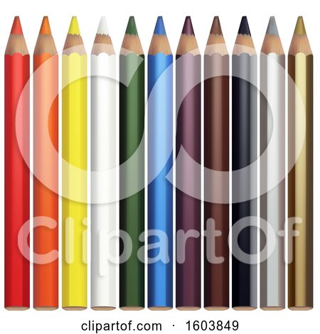 Clipart of 3d Colored Pencils - Royalty Free Vector Illustration by dero