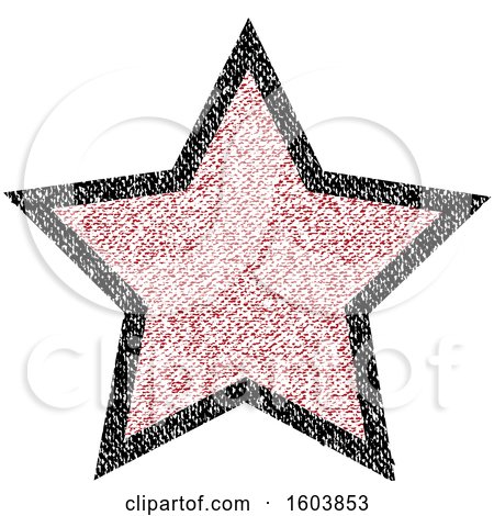 Clipart of a Red and Black Star - Royalty Free Vector Illustration by elaineitalia