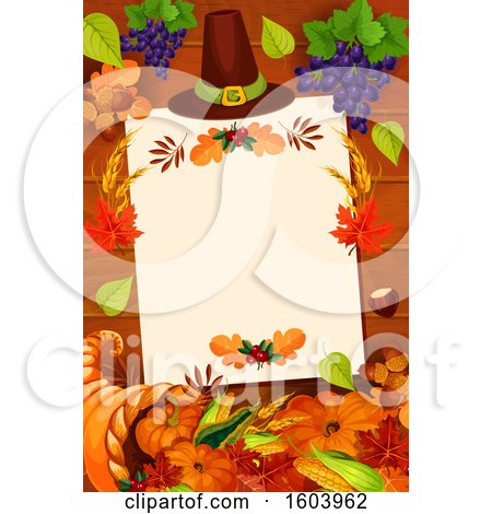 Clipart of a Thanksgiving Border - Royalty Free Vector Illustration by Vector Tradition SM