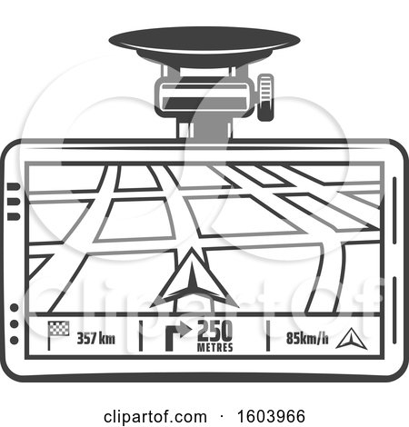 Clipart of a Car Gps Device - Royalty Free Vector Illustration by Vector Tradition SM