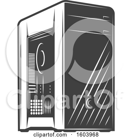 Clipart of a Computer Tower - Royalty Free Vector Illustration by Vector Tradition SM