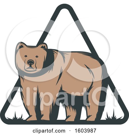 Clipart of a Bear and Diamond Design - Royalty Free Vector Illustration by Vector Tradition SM
