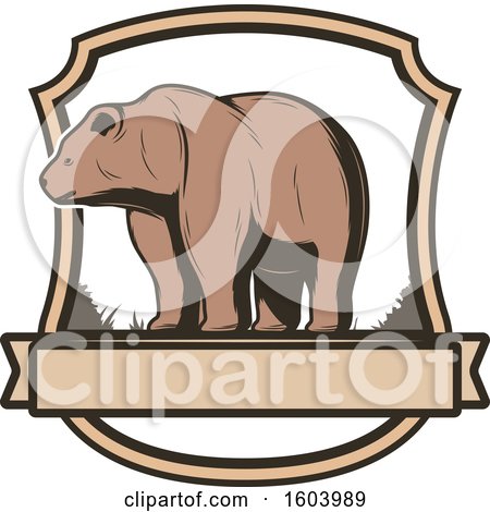 Clipart of a Bear and Shield Design - Royalty Free Vector Illustration by Vector Tradition SM