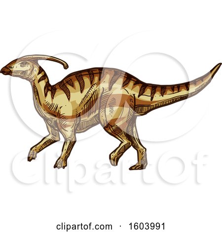 Clipart of a Sketched Dinosaur - Royalty Free Vector Illustration by Vector Tradition SM