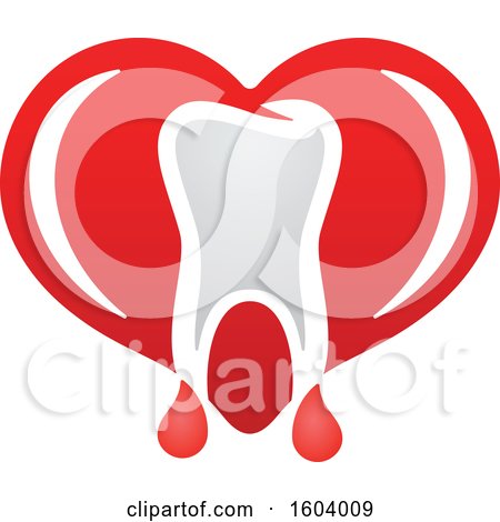 Clipart of a Tooth and Heart Logo - Royalty Free Vector Illustration by Vector Tradition SM