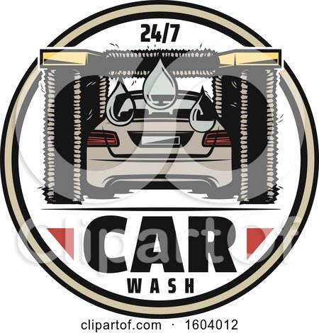 Clipart of a Car Wash Design - Royalty Free Vector Illustration by Vector Tradition SM