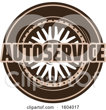 Clipart of a Brown Auto Service Design - Royalty Free Vector Illustration by Vector Tradition SM