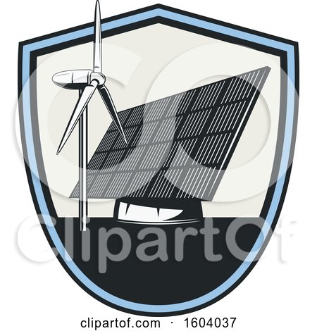 Clipart of a Wind and Solar Electrical Design - Royalty Free Vector Illustration by Vector Tradition SM