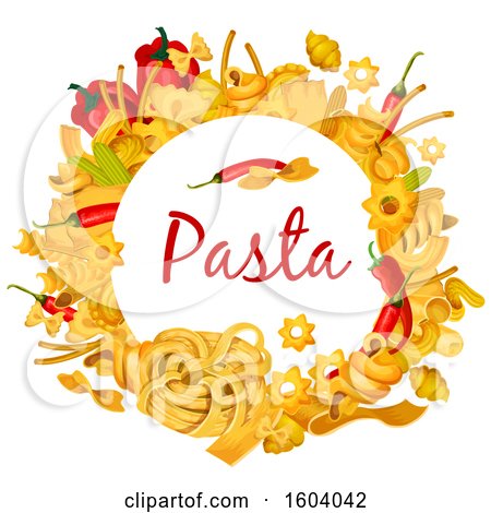 Clipart of a Circle of Pasta Noodles - Royalty Free Vector Illustration by Vector Tradition SM