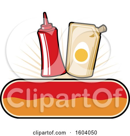 Clipart of a Mayo and Ketchup Design - Royalty Free Vector Illustration by Vector Tradition SM