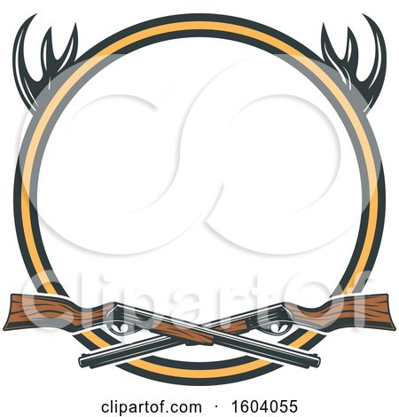 Clipart of a Hunting Rifle and Antlers Design - Royalty Free Vector Illustration by Vector Tradition SM