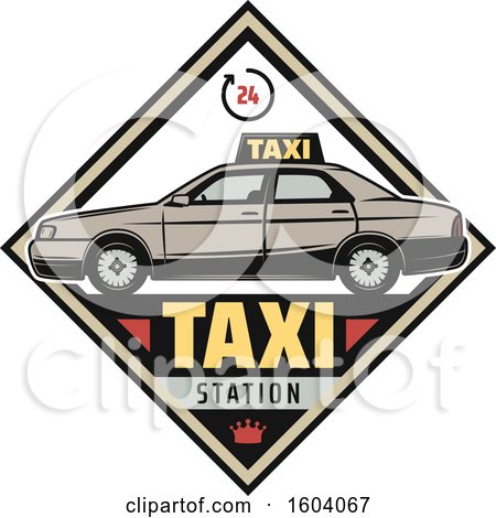 Clipart of a Taxi Station Diamond Design - Royalty Free Vector Illustration by Vector Tradition SM