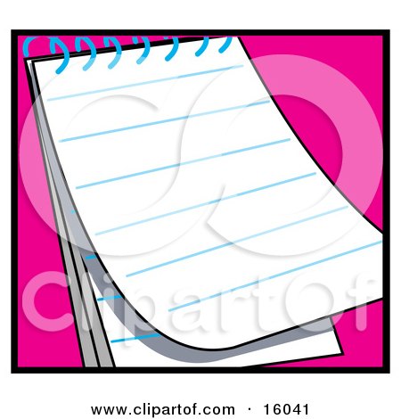 Lined Pages Of A Blank Notepad Clipart Illustration by Andy Nortnik