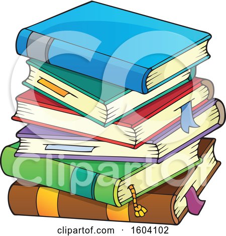 Clipart of a Stack of Books - Royalty Free Vector Illustration by visekart