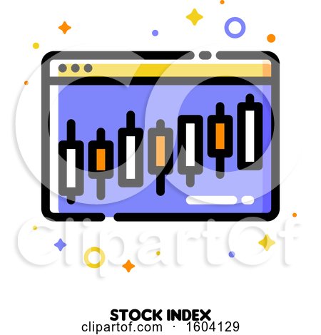 Clipart of a Stock Index Candlestick Chart Icon - Royalty Free Vector Illustration by elena