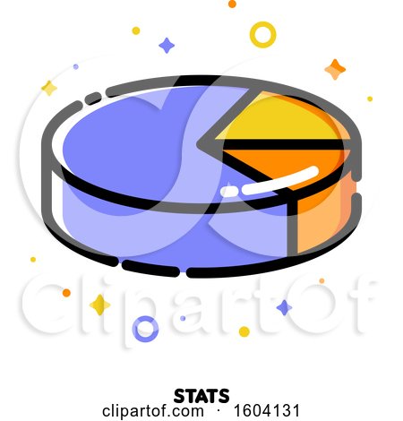 Clipart of a Pie Chart Stats Icon - Royalty Free Vector Illustration by elena