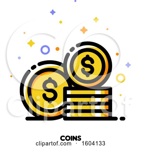 Clipart of a Coins Icon - Royalty Free Vector Illustration by elena