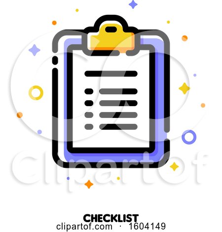Clipart of a Clipboard Checklist Icon - Royalty Free Vector Illustration by elena