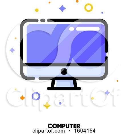 Clipart of a Computer Icon - Royalty Free Vector Illustration by elena