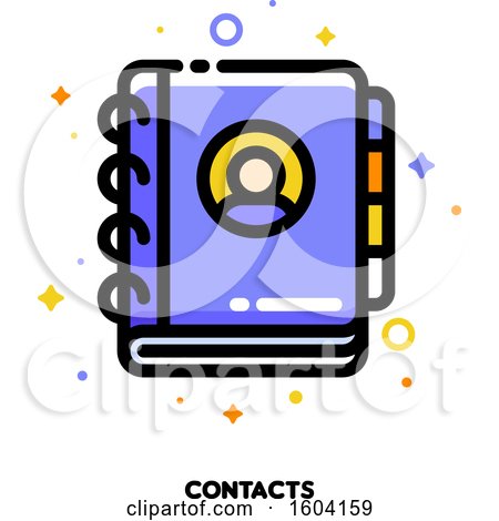 Clipart of a Contacts Book Icon - Royalty Free Vector Illustration by elena