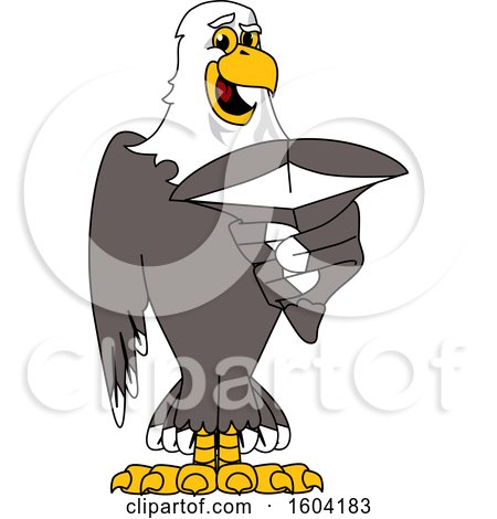 Clipart of a Bald Eagle School Mascot Character - Royalty Free Vector Illustration by Mascot Junction