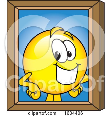 Clipart of a Smiley Emoji School Mascot Character Portrait - Royalty Free Vector Illustration by Mascot Junction