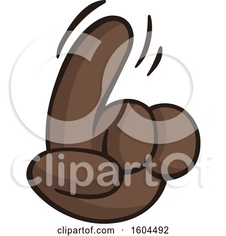Clipart of a Cartoon Brown Hand Wagging a Finger - Royalty Free Vector Illustration by yayayoyo