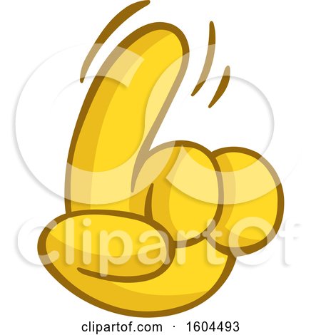 Clipart of a Cartoon Yellow Hand Wagging a Finger - Royalty Free Vector Illustration by yayayoyo