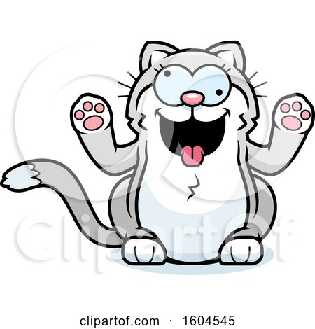 Clipart of a Cartoon Crazy Kitty Cat - Royalty Free Vector Illustration by Cory Thoman