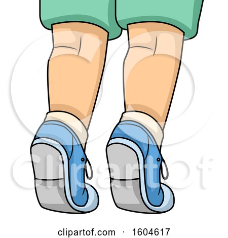 Clipart of a Child Standing on Their Tip Toes - Royalty Free Vector Illustration by BNP Design Studio