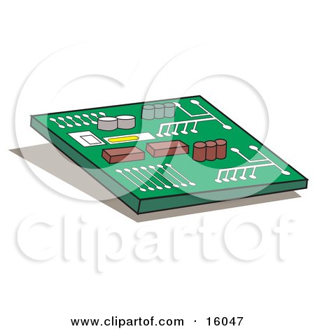 Computer Chip or Motherboard Clipart Illustration by Andy Nortnik