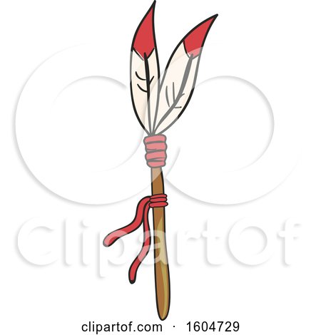 Clipart of a Native American Shaman Prayer Stick - Royalty Free Vector Illustration by BNP Design Studio