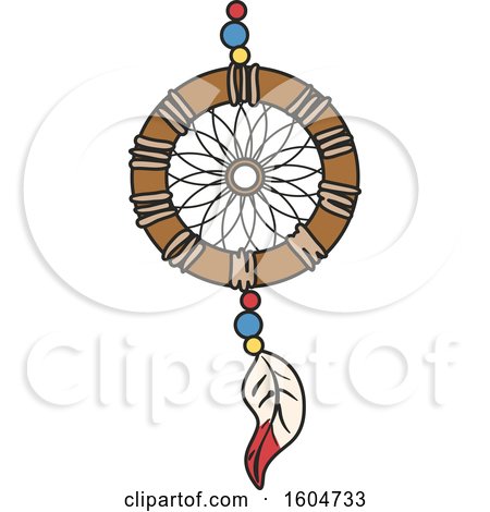 Clipart of a Native American Dream Catcher - Royalty Free Vector Illustration by BNP Design Studio